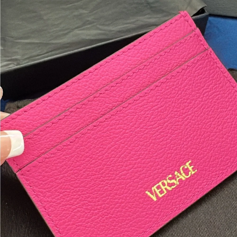Authentic Versace Pink Medusa Key Card Holder